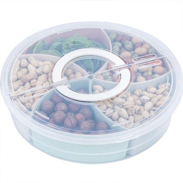 Transparent Round Fruit Plate Living Room House Plastic Serving Tray Organizer