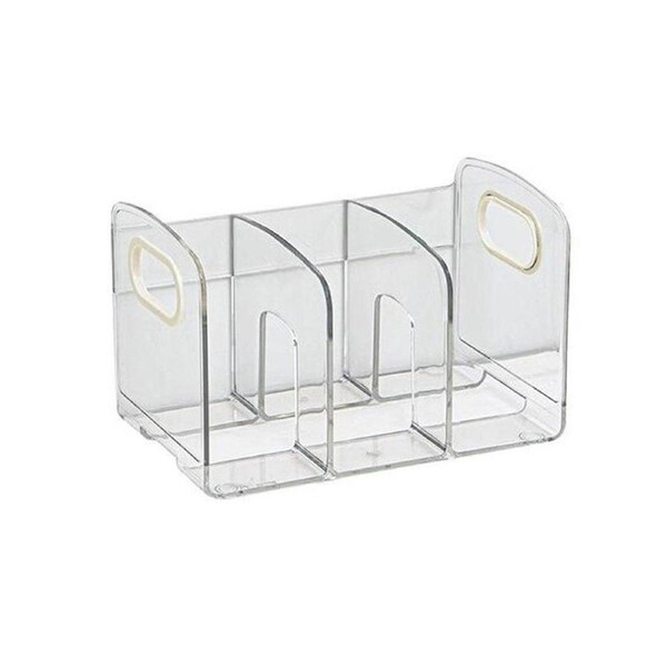 Acrylic Desktop Book Stand Transparent Office Storage Box File Rack Pen Holder