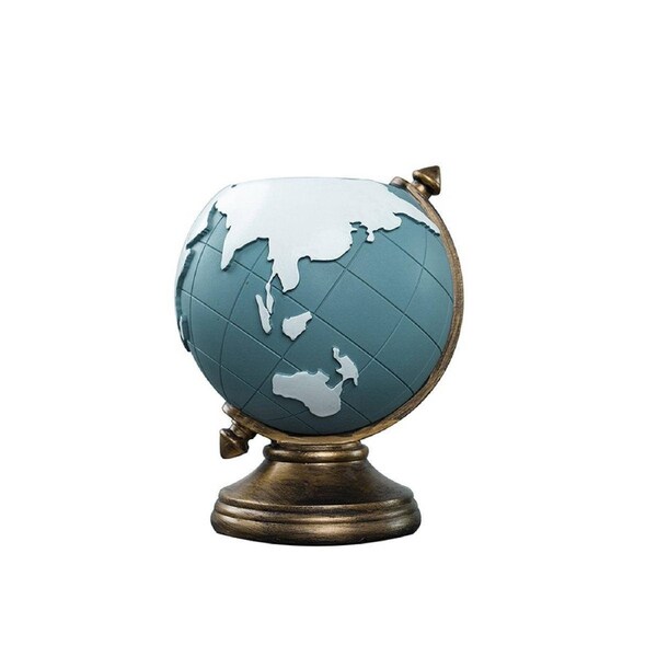 Globe Pen Holder Ornament Desktop Organizer Room Decoration Office Storage Stand