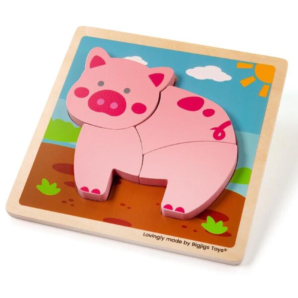 Bigjigs - Chunky Lift Out Puzzle - Pig