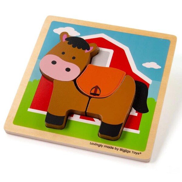 Bigjigs - Chunky Lift Out Puzzle - Horse
