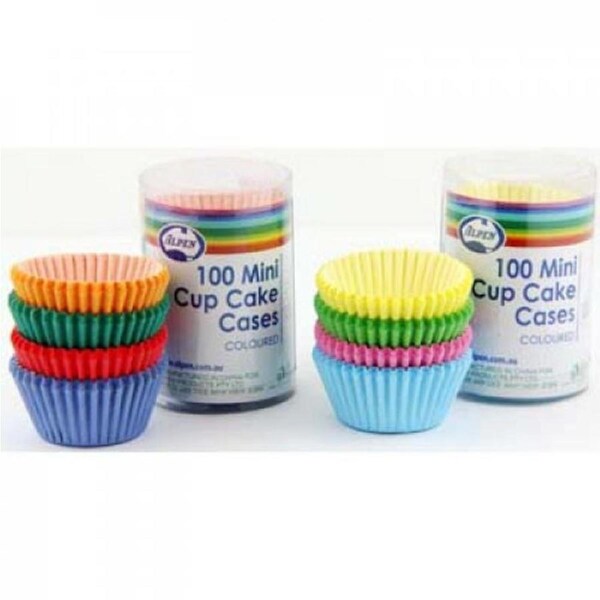 100pk Coloured Mini Cupcake Cups 30x20mm