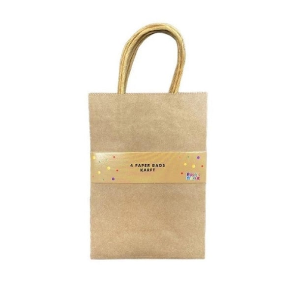 4pk Kraft Paper Bag 21x15x8cm