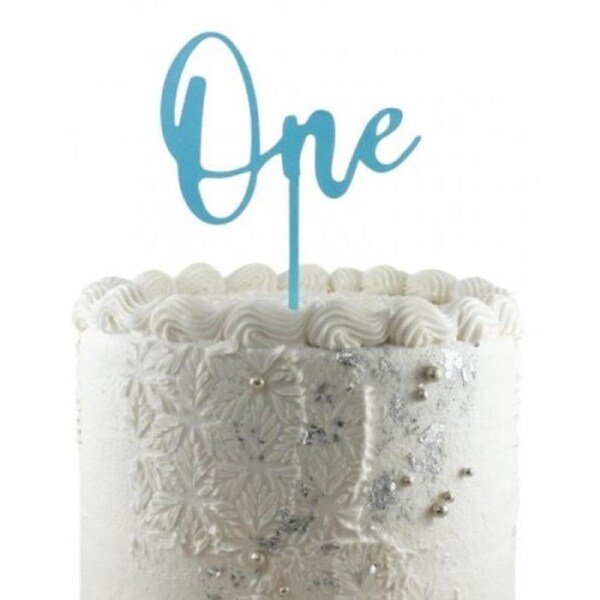 Light Blue One Acrylic Cake Topper 2mm