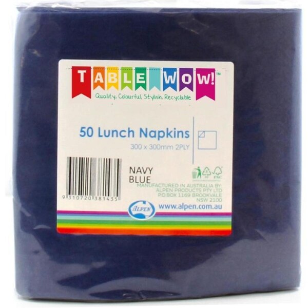Dark Blue Lunch Napkins 2ply 30x30cm 50pk