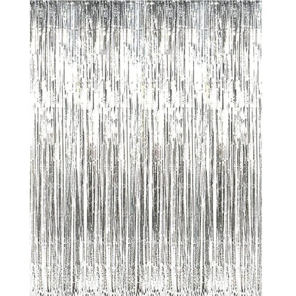 Silver Foil Tinsel Curtain Backdrop 200x100cm