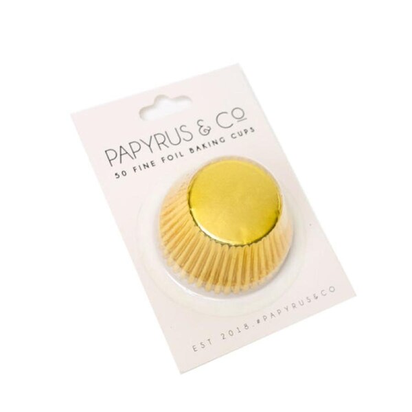 50pk Gold Foil Medium Baking Cups (44mm base)