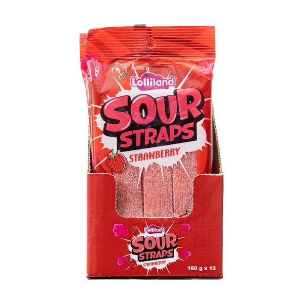 Lollinauts Sour Straps - Strawberry 160g