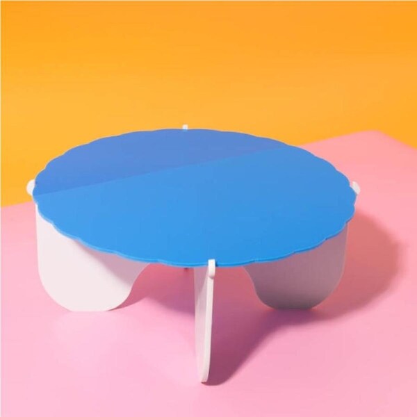 Cake & Candle Plateau Gateau Blue & White 3-Piece Cake Stand