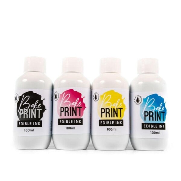 Set of 4 Canon Edible Ink Refill Bottles 100ml (black, cyan, magenta & yellow)