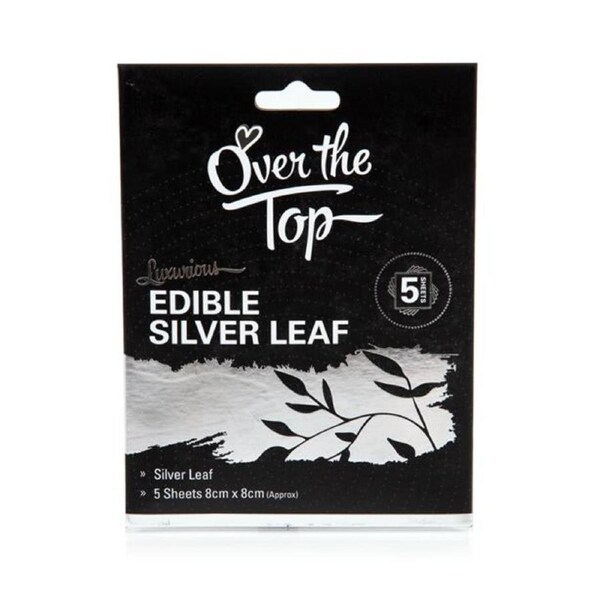 Silver Leaf 8cm x 8cm Transfer Sheet 5pk