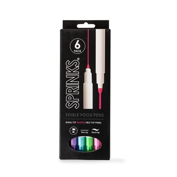 6pk Sprinks Pastel Edible Food Pen Set