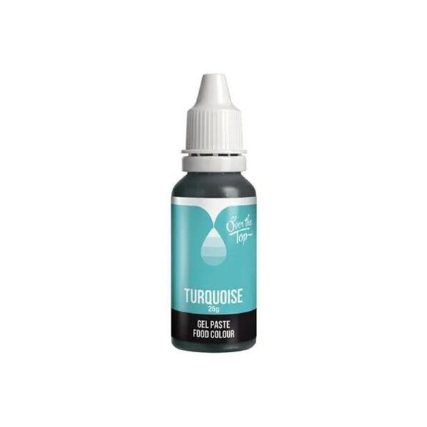 Over The Top Turquoise Gel Paste Food Colour 25g