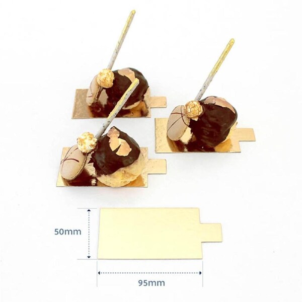 50pk 95x55mm Rectangle Compressed 1mm Slip Board - Gold