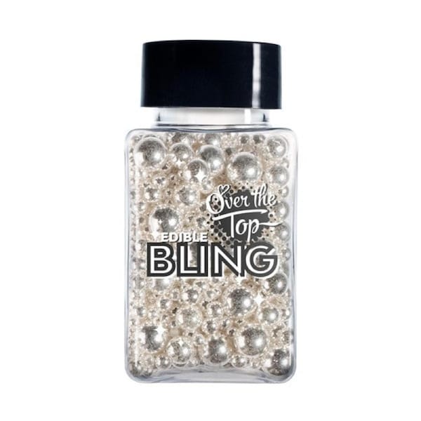 Over The Top Edible Bling 2-8mm Silver Balls Medley 75g