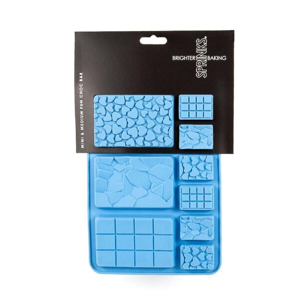 Sprinks Mini & Medium Fun Chocolate Bars Silicone Mould (approx. 12x22cm, 20mm deep)