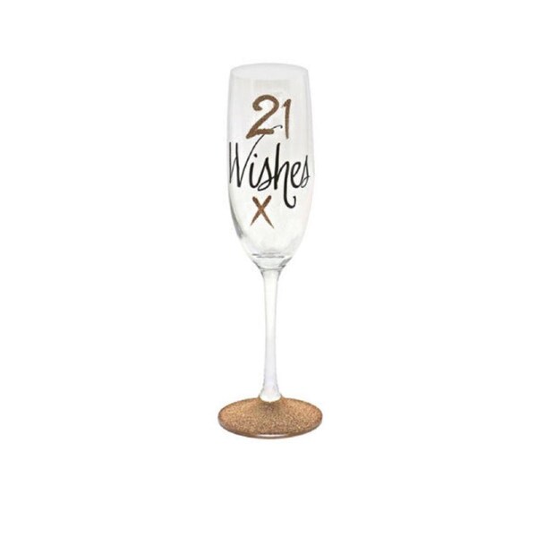 21st Birthday Rose Gold Flute Glass