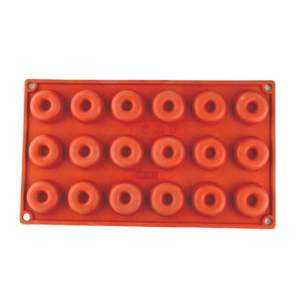 18 Cavity Tiny Donut Silicone Cake & Chocolate Mould (40mm 15mm deep cavity)