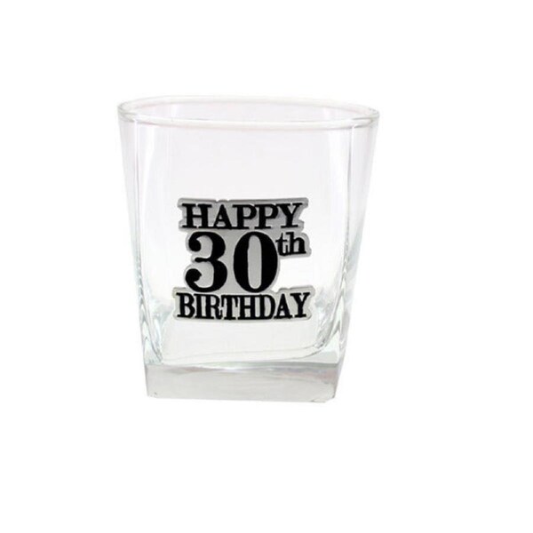 30th Birthday Badge Scotch Glass