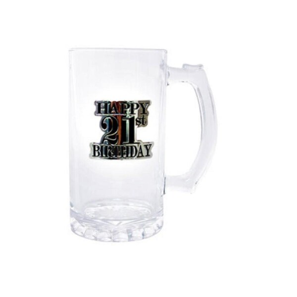 21st Birthday Badged Beer Mug