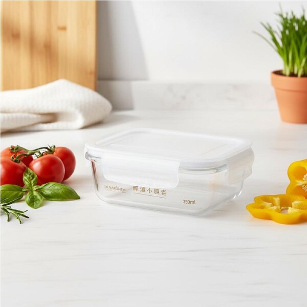 Clip Lock Lunch Box Glass 350ml