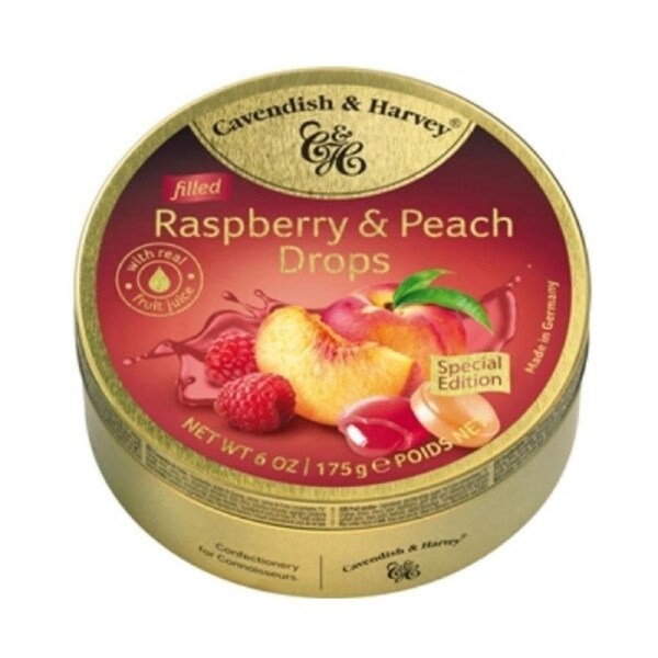 Cavendish & Harvey Filled Raspberry & Peach Drops 175g