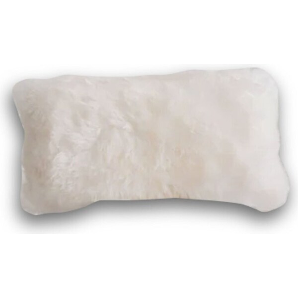 Huxford Grove The Gulgong Sheepskin Soft Cushion Sofa Pillow 28x56cm Ivory