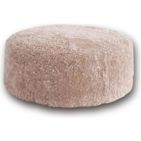 Huxford Grove The Jamieson Sheepskin Ottoman Pouffe w/ Zipper 50cm Oatmeal