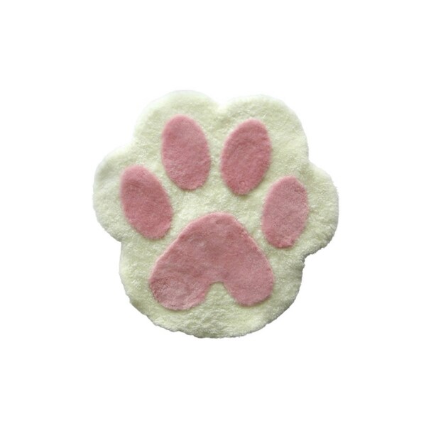 Auskin Sheepskin Pet Paw Rug Home/Room Decorative Floor Mat 37x50cm White/Pink