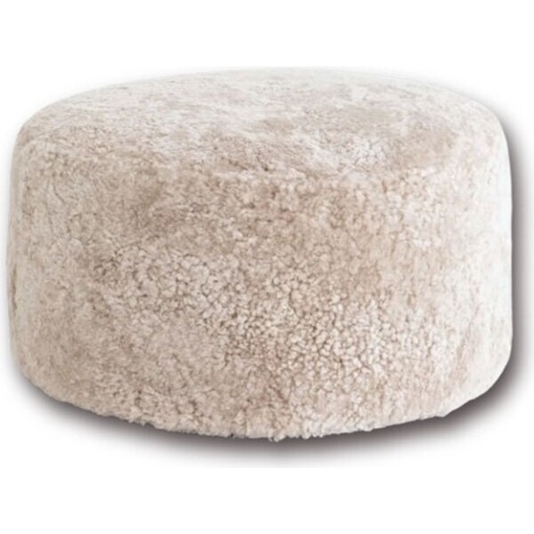 Huxford Grove The Jamieson Sheepskin Ottoman Pouffe w/ Zipper 60cm Oatmeal