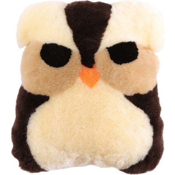 Auskin Sheepskin Pet Owl Cushion Home/Room Decorative Pillow 35x40cm Beige