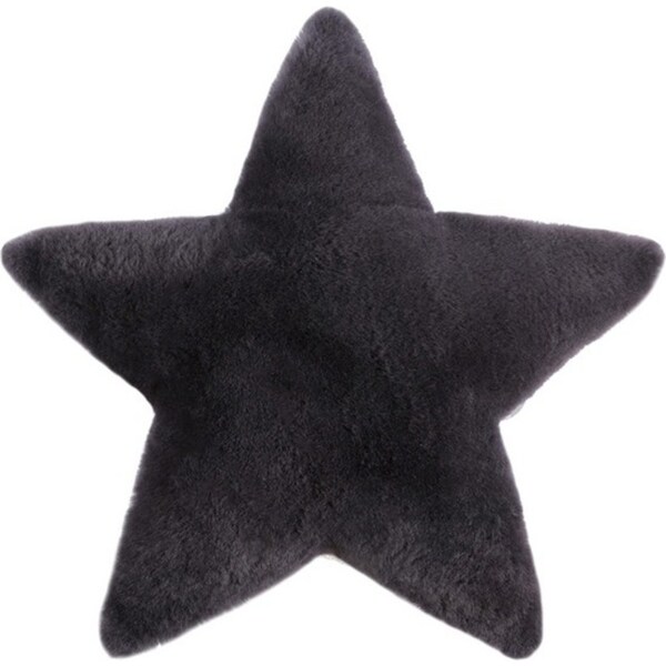 Auskin Sheepskin Star Cushion Kids/Children Room Decorative Pillow 45cm Black