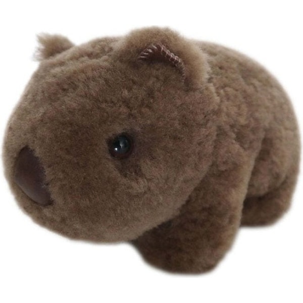 Auskin Shorn Sheepskin Wally Wombat Kids/Children Soft Cuddle Toy 30cm Brown