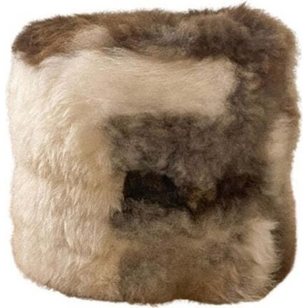 Auskin The Lhasa Sheepskin Filled Ottoman Chair/Footstool 42x42cm Natural