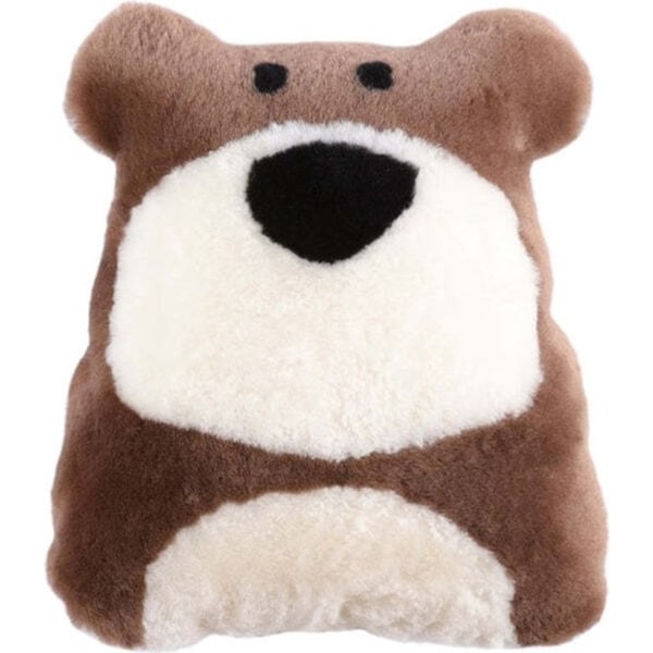 Auskin Sheepskin Pet Bear Cushion Home/Room Decorative Pillow 35x40cm Brown