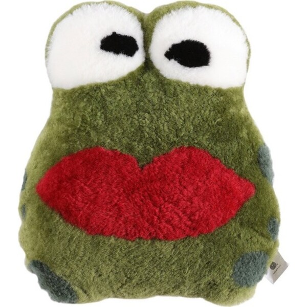 Auskin Sheepskin Pet Frog Cushion Home/Room Decorative Pillow 35x40cm Green