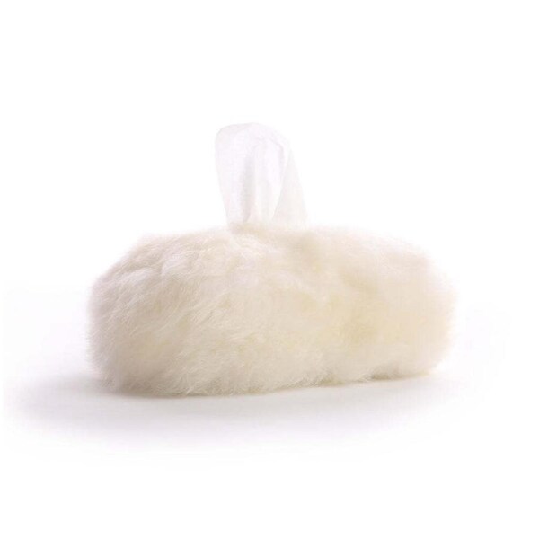 Auskin The Gulgong Sheepskin Tissue Box Napkin Dispenser Oval 23x12cm Ivory