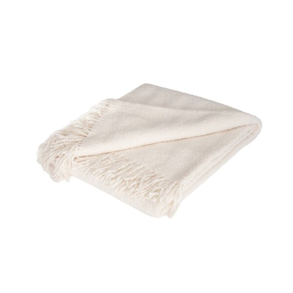 Huxford Grove Alpaca Boucle Throw Sofa/Bed Decorative Blanket 145x180cm Ivory