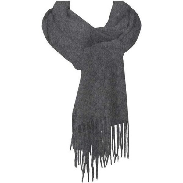 Auskin Alpaca Wool Scarf Stylish Neck Wrap 40x190cm Black/Light Charcoal