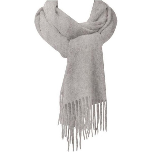 Auskin Alpaca Wool Scarf Stylish Neck Wrap w/ Fringe 40x190cm Swiss Coffee
