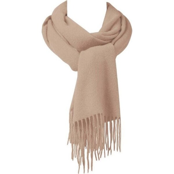 Auskin Alpaca Wool Scarf Stylish Neck Wrap w/ Fringe 40x190cm Camel/Beige