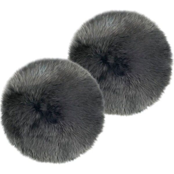 2x Auskin The Gulgong Long Wool Sheepskin Seat Pad Chair/Bench Padding Steel