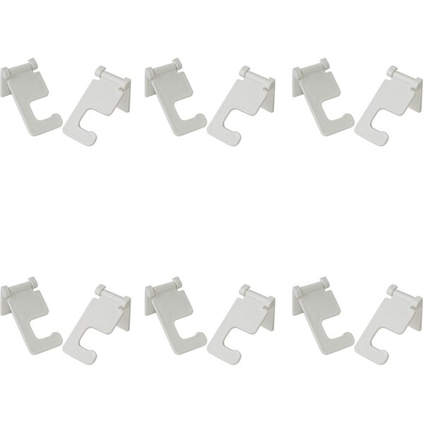 12pc Homeleisure Plastic Broom Holster Holder Hanging Tidy Adhesive Hook White