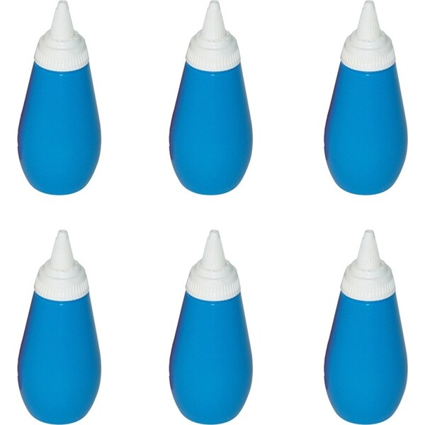 6x Home Leisure Sauce Bottle Red/Blue Kitchen Food Cooking Dining Serveware