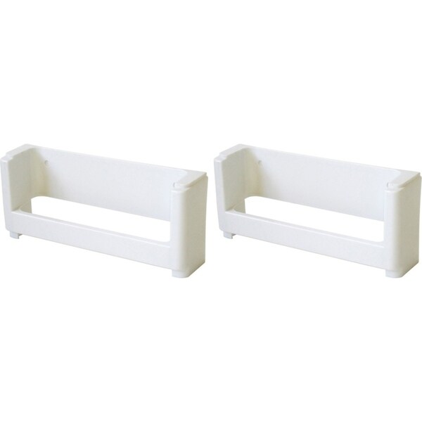 2x Homeleisure Plastic Spice Rack Wall-Mounted Kitchen Organiser Caddy White