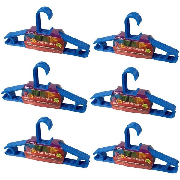 30pc Homeleisure Kids Clothes Coat Plastic Hanger Clothing Hanging/Holder Blue