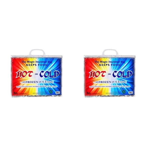 2x Jay Bags Hot & Cold Magic Insulated Food Bag/Pouch w/ Handle Reusable Large