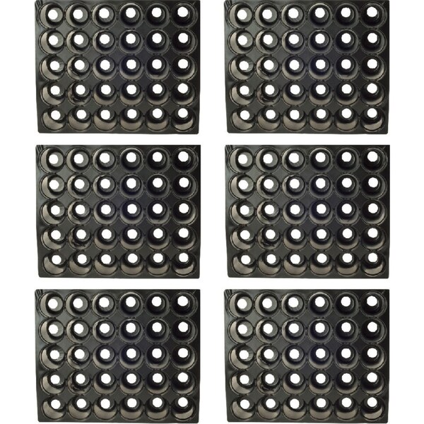 6pc Homeleisure 30-Round Cell Plastic Seedling Tray Plant Propagation Black