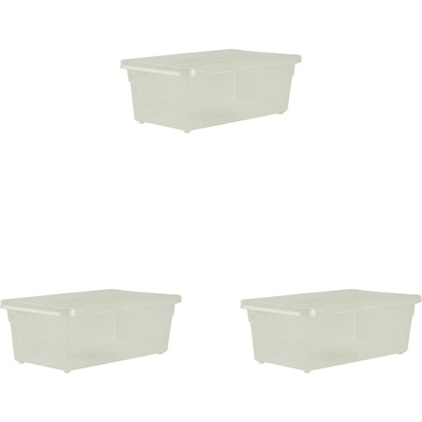 3x Home Leisure SM Shoe Box Clear Storage Laundry Cleaning Home Organisation