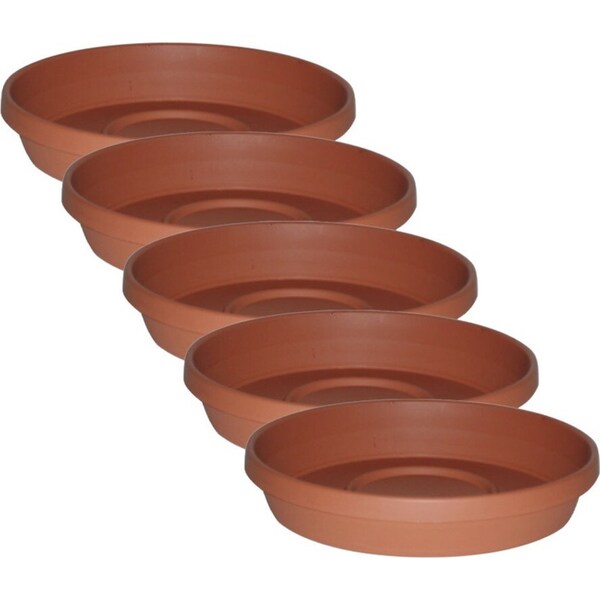 5x Homeleisure Planterra Planter Pot Saucer 400mm Terracotta Garden Decor